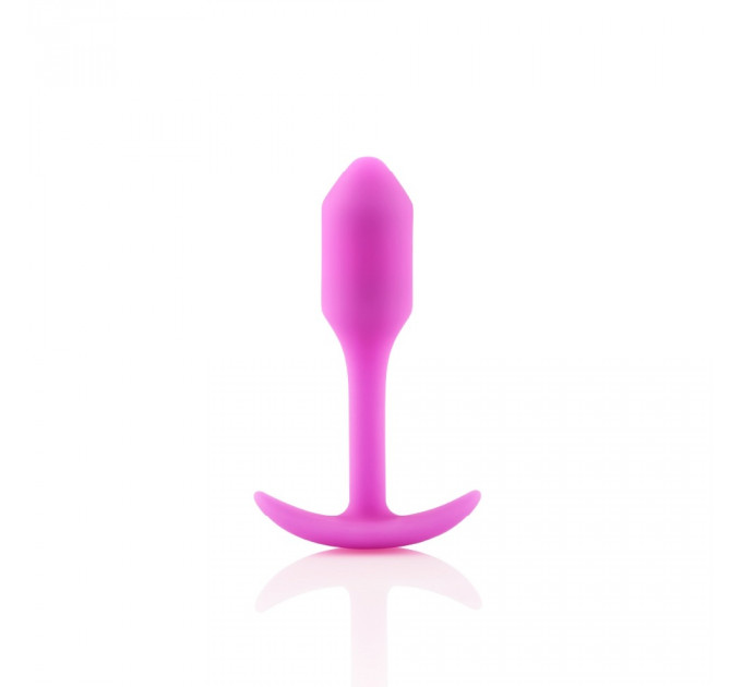 Анальная пробка со смещенным центром тяжести, S, B-vibe Snug Plug 1 розовая, 8.6 х 2.2 см
