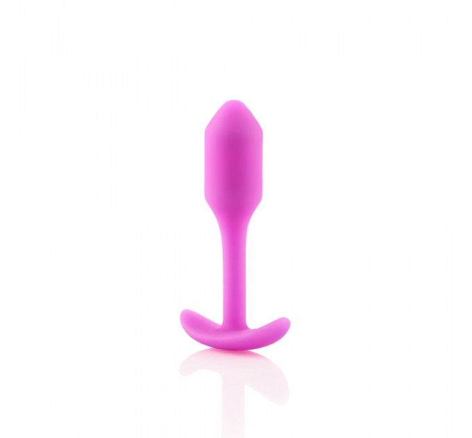 Анальная пробка со смещенным центром тяжести, S, B-vibe Snug Plug 1 розовая, 8.6 х 2.2 см