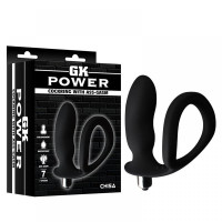 Анальная пробка с вибропулей и эрекционным кольцом Chisa GK power, черная Анальная пробка с вибропулей и эрекционным кольцом Chisa GK power, черная