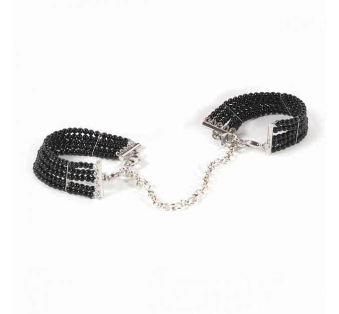 Браслеты-наручники PLASIR Nacre чорні перли Bijoux Indiscrets
