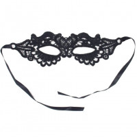 Чорна мережива маска для очей Star Night Lace Eye Mask на зав'язках, чорна, 2 шт