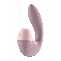 Двойной вибратор с вакуумной стимуляцией Satisfer Air Pulse Supernova розовый