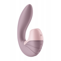 Двойной вибратор с вакуумной стимуляцией Satisfer Air Pulse Supernova розовый