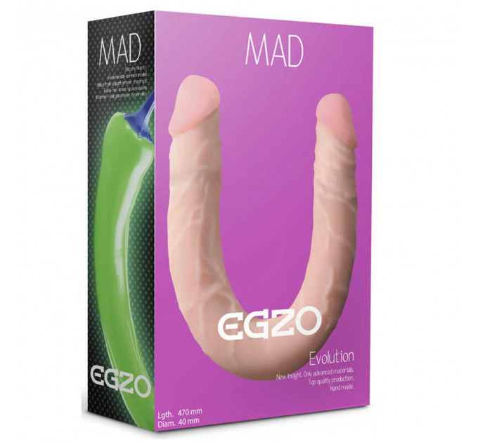 Двухсторонниий фаллоимитатор EGZO Ciberskin 47 см*4 см