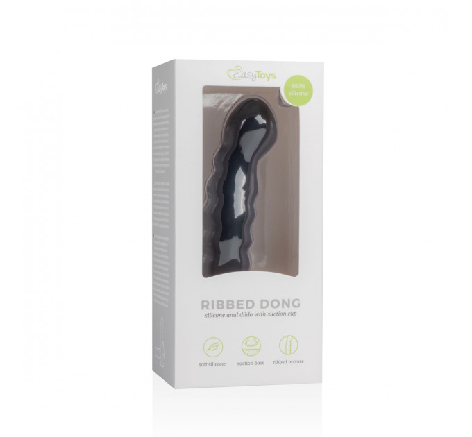 ET200BLK Фаллоимитатор на присоске Easytoys черный, 14.2 х 2.8 см