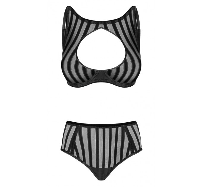 Комплект Noir Handmade бюстгальтер з високою горловиною та трусики, чорний, XL