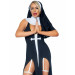 Костюм монашки Leg Avenue Sultry Sinner 3 предмета, черный с белым, S