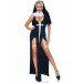 Костюм монашки Leg Avenue Sultry Sinner 3 предмета, черный с белым, S