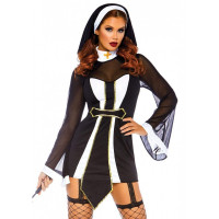 Костюм монашки Leg Avenue Twisted Sister 2 предмета, черный, S/M