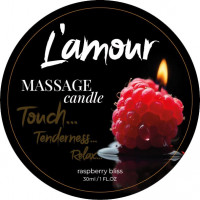 Масажна свічка L'amour Raspberry Bliss з ароматом малини, 30 мл