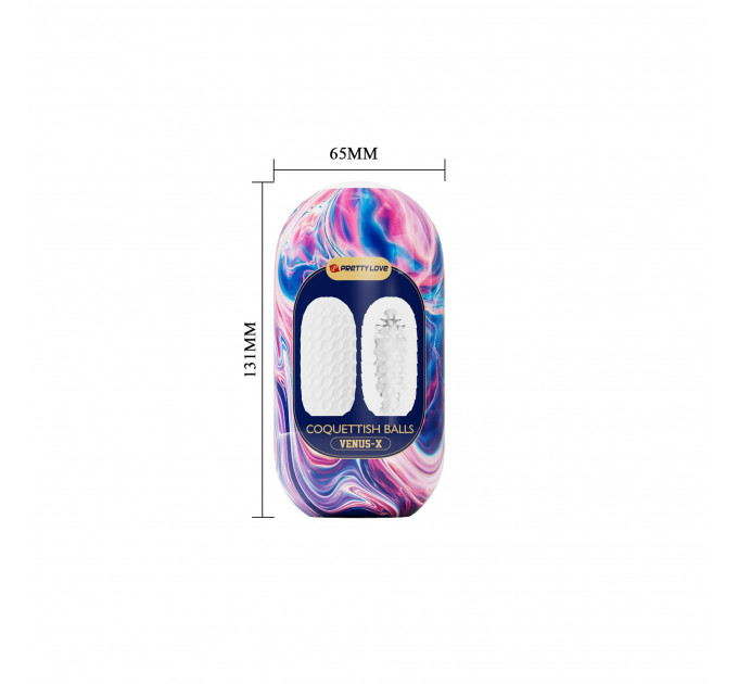 Мастурбатор хай-тек Venus-X Egg VIOLET двусторонний рельеф, белый, фиолетовый, 13.1 х 6.5. см