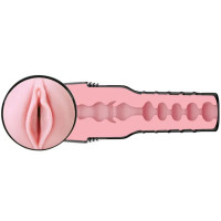 Мастурбатор вагина в колбе Fleshlight Pink Lady Mini-Lotus, с рельефом, киберкожа, бежевый
