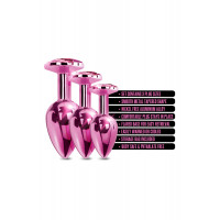 Набор анальных пробок Global Novelties NIXIE METAL BUTT PLUG TRAINER SET, PINK METALLIC