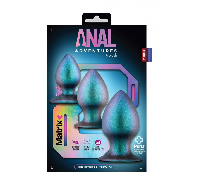 Набір анальних пробок різного розміру Anal Adventure Blush, силіконові