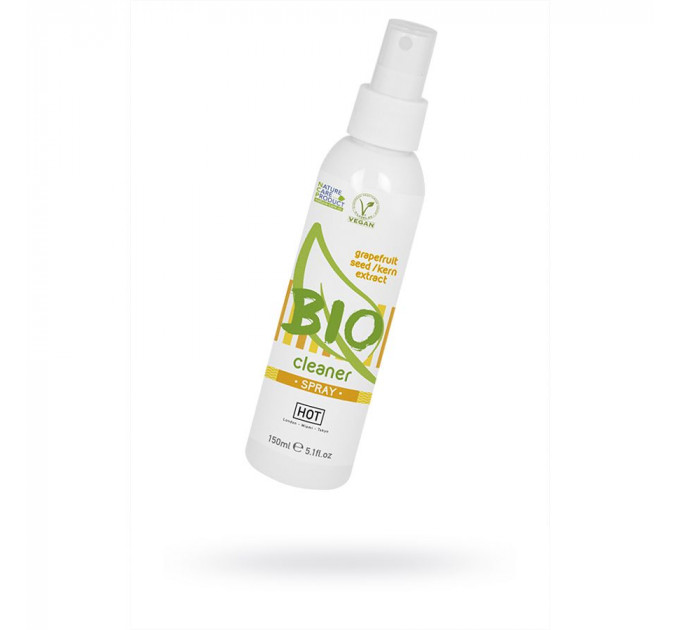Дисплей с очистителем для секс игрушек HOT BIO Cleaner Spray 150 мл (12 шт. в наборе)