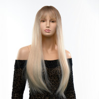 Парик прямый с челкой Fetish Hair омбре блонд, 60 см