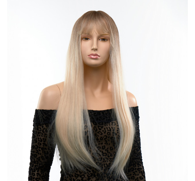 Парик прямый с челкой Fetish Hair омбре блонд, 60 см