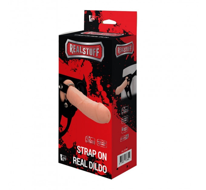 Реалистичный страпон REALSTUFF STRAP ON REAL DILDO