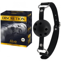 Регулируемый кляп с перфорированным шариком Alive Discretion черный