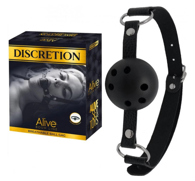 Регульований кляп з перфорованою кулькою Alive Discretion чорний