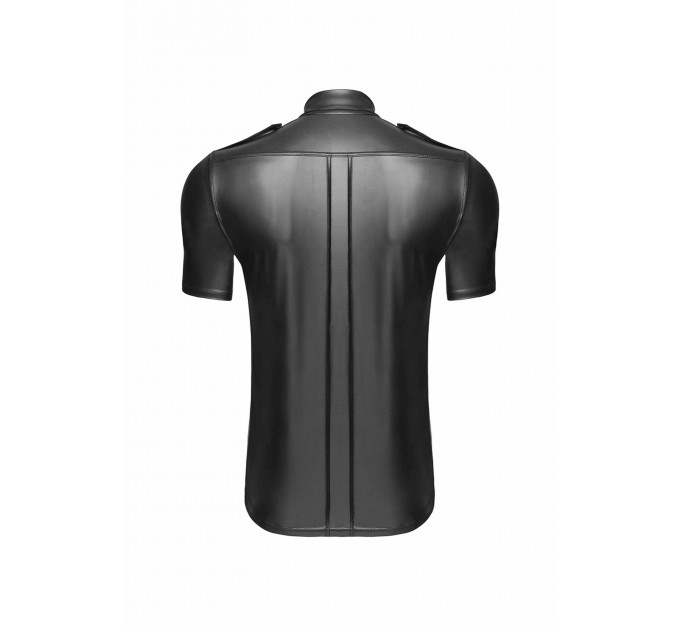 Рубашка мужская на заклепках Noir Handmade H011 виниловая черная, S