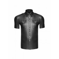 Сорочка чоловіча на заклепках Noir Handmade H011 вінілова чорна, S