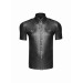Рубашка мужская на заклепках Noir Handmade H011 виниловая черная, S