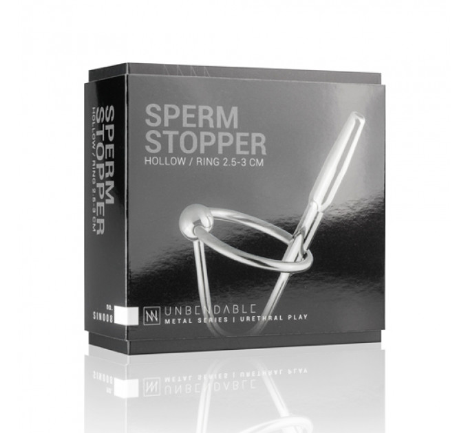 Уретральный стимулятор с кольцом Sinner Sperm Stopper металлический