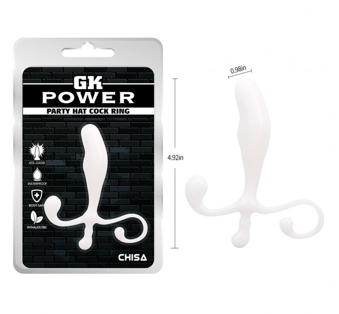 Стимулятор простаты Chisa GK Power Party с анатомическим рельефом, белый