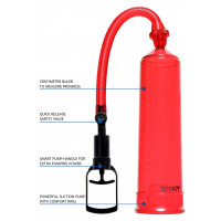 Вакуумная помпа для члена Toy Joy Power Pump механическая, красная