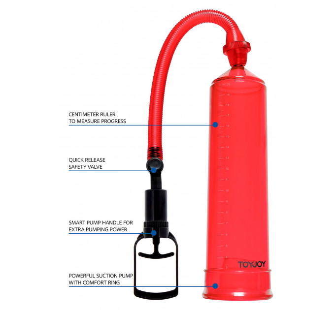 Вакуумна помпа для члена Toy Joy Power Pump механічна, червона