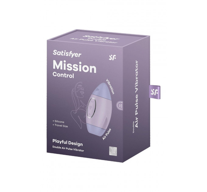Вибратор Satisfyer Mission Control с вакуумной стимуляцией клитора, фиолетовый