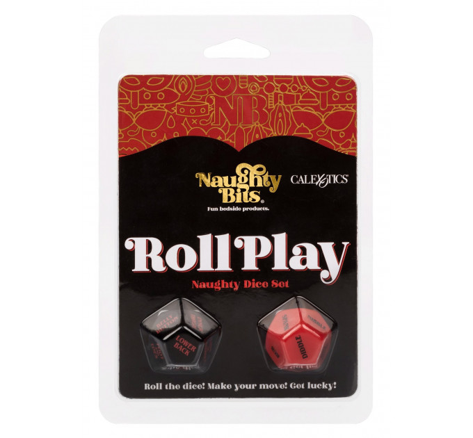 Гральні секс-кубики для пари CalExotic Roll Play-Naughty Dice Set, червоно-чорні