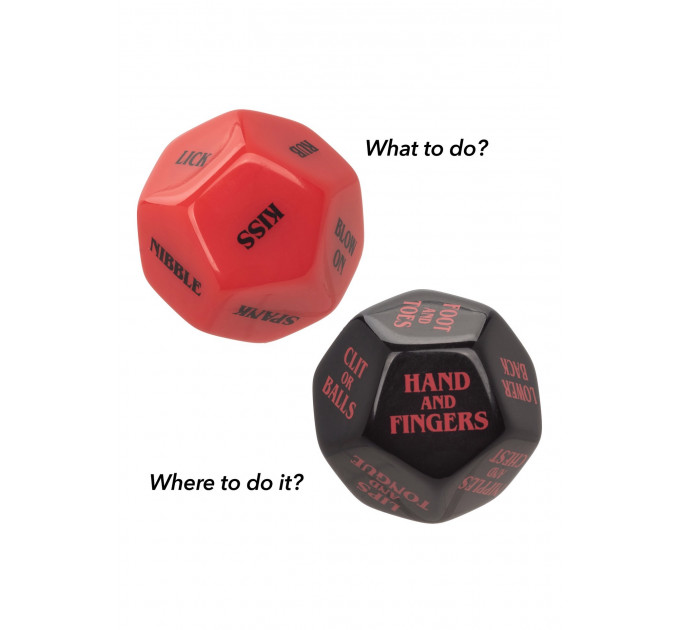 Гральні секс-кубики для пари CalExotic Roll Play-Naughty Dice Set, червоно-чорні