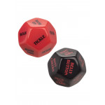 Гральні секс-кубики для пари CalExotic Roll Play-Naughty Dice Set, червоно-чорні