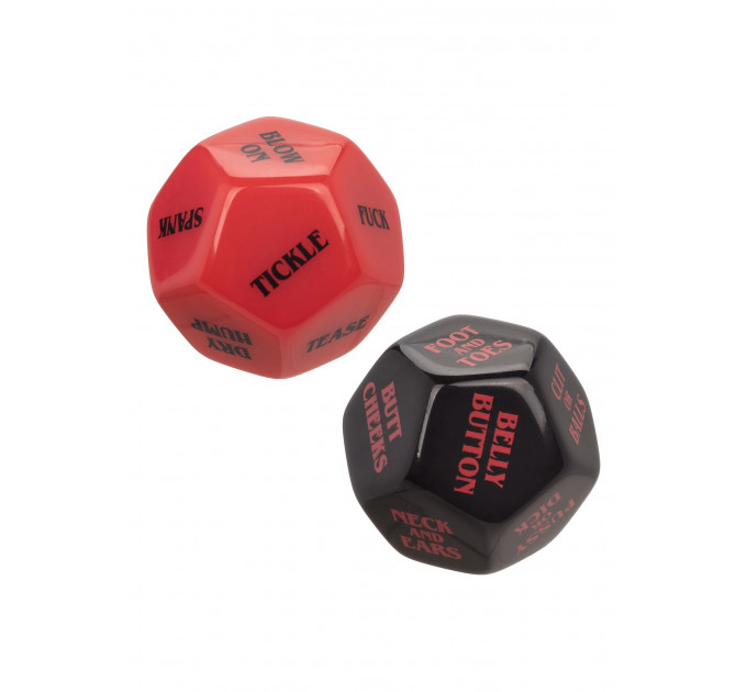 Гральні секс-кубики для пари CalExotic Roll Play-Naughty Dice Set, червоно-чорні