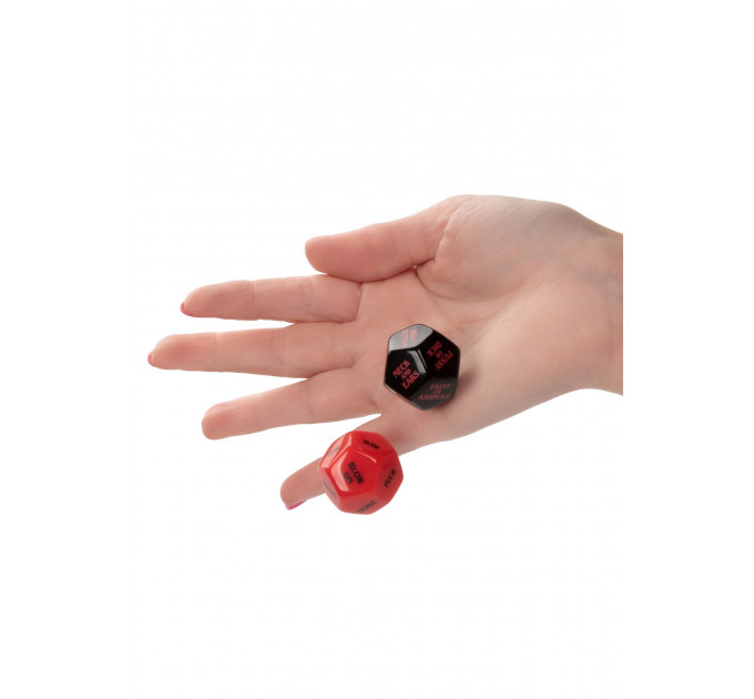 Гральні секс-кубики для пари CalExotic Roll Play-Naughty Dice Set, червоно-чорні